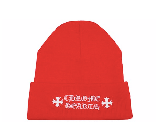 Chrome Hearts Red Logo Beanie